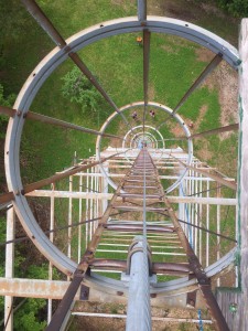 The view of the ladder from the top.